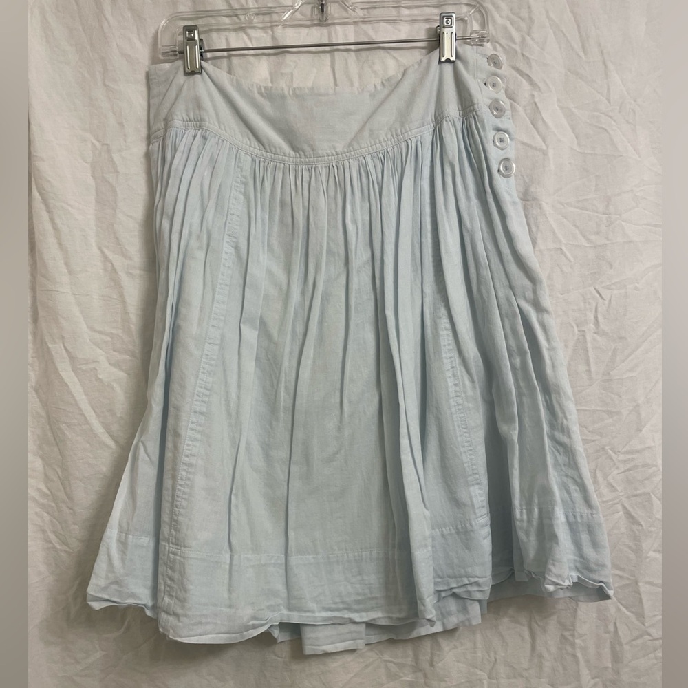 Banana Republic, Light Blue, Button-Detail Midi Skirt